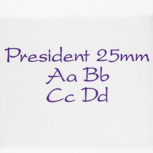 President 25mm ELF font