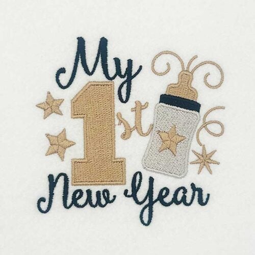 My 1st New Year embroidery design