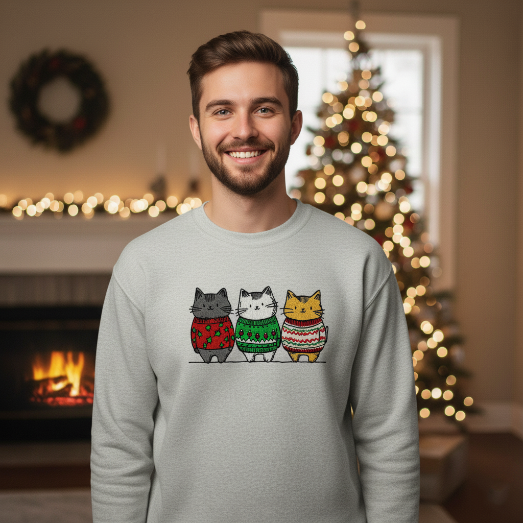 christmas sweater cats sweatshirt