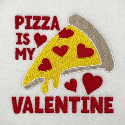pizza valentine embroidery design