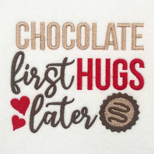 Chocolate first embroidery design