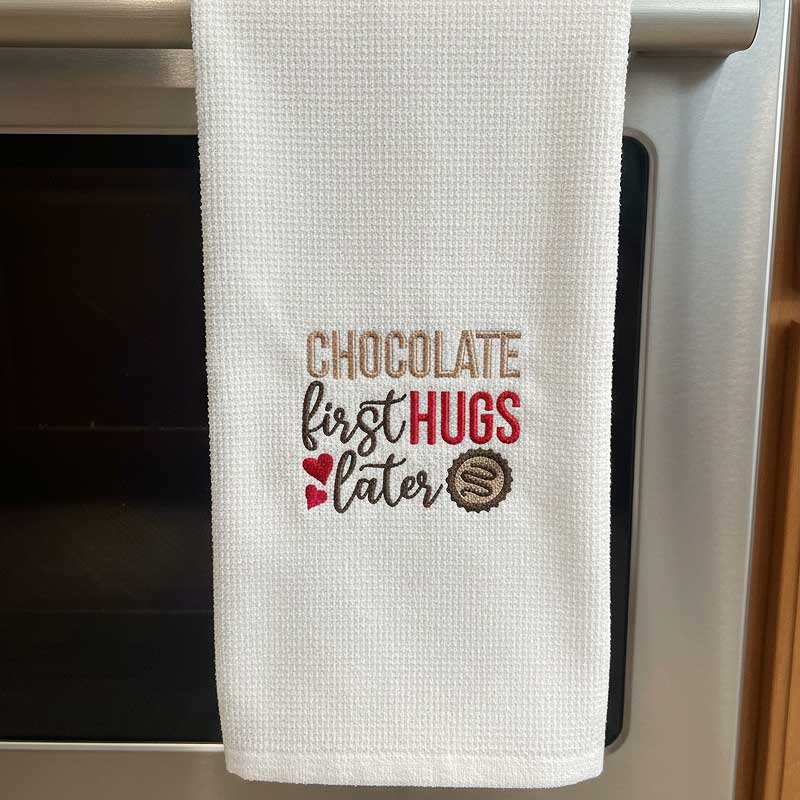 VQ_ChocolateFirstTowel | Embroidery Legacy Chocolate first towel