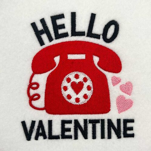 Hello Valentine embroidery design