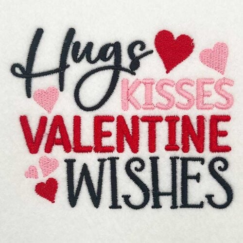 Hugs Kisses embroidery design