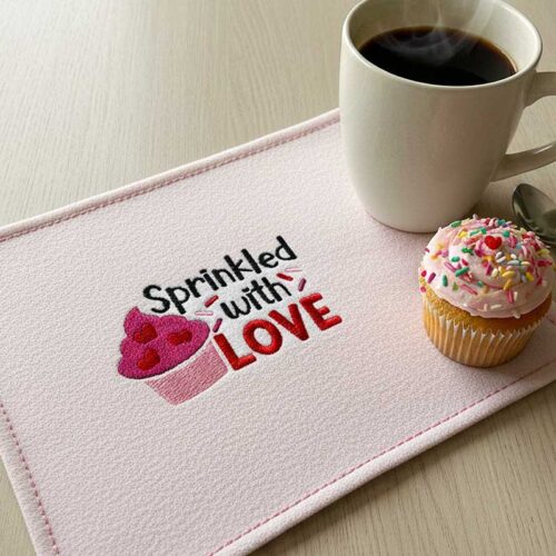sprinkled with love mug rug