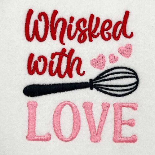 whisked with love embroidery design