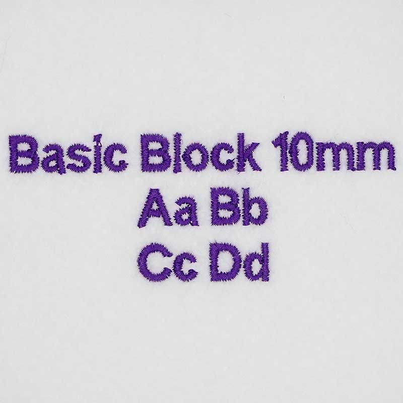 BasicBlock10mmSewout | Embroidery Legacy Basic Block ELF Font