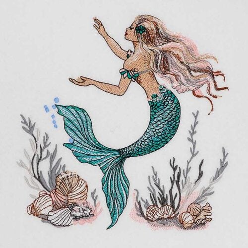 mermaid embroidery design