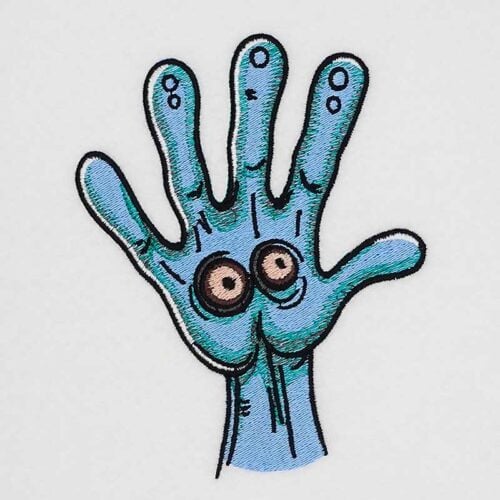 monster hand embroidery design