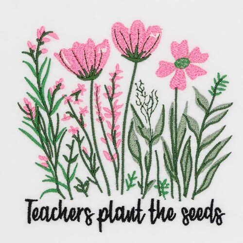teacher plant seeds embroidery design