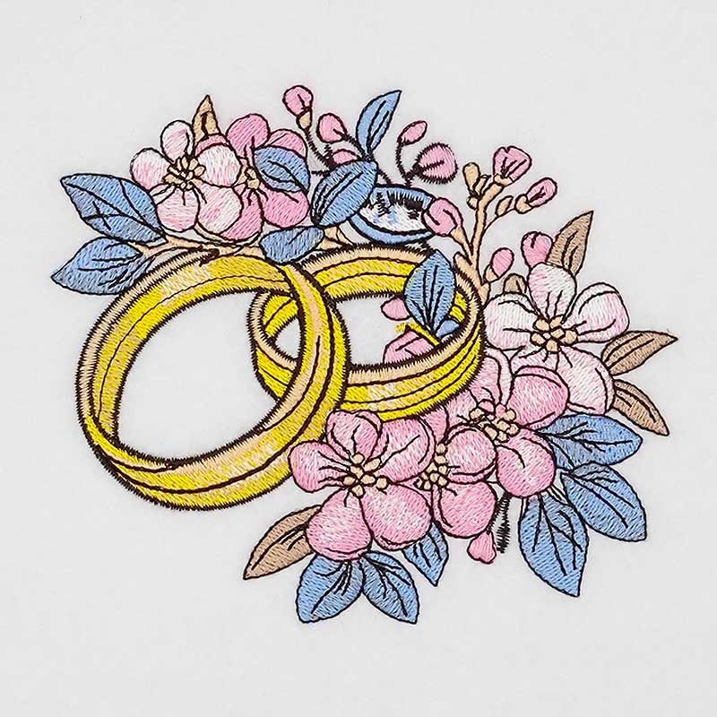 Wedding Rings embroidery design