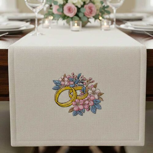 wedding rings table runner