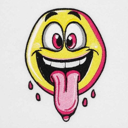 Yummy face embroidery design
