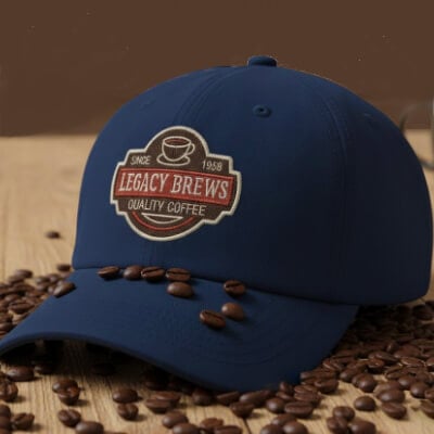 Legacy Brews logo stitched on a navy baseball cap