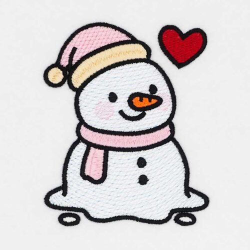 Melting Snowman embroidery design