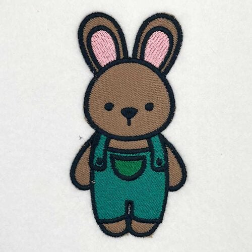 boy bunny applique embroidery design