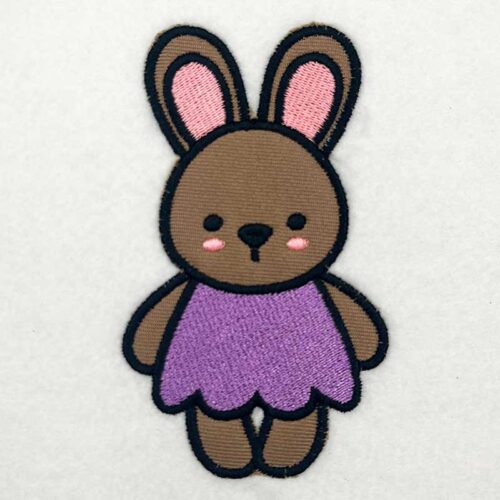 girl bunny applique embroidery design