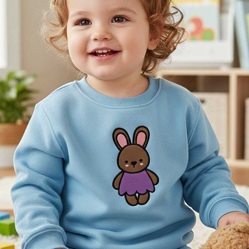 SDEA_BunnyGirlSweatshirt | Embroidery Legacy girl bunny shirt