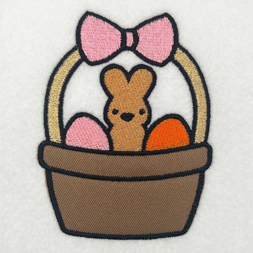 Easter basket applique embroidery design
