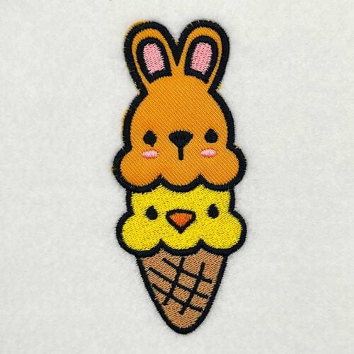 Easter ice cream applique embroidery design