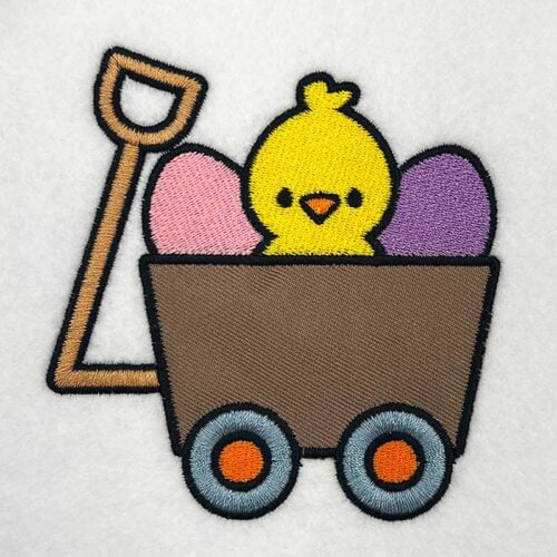 Easter Wagon applique embroidery design