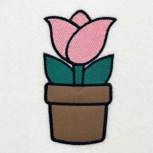 Tulip applique embroidery design