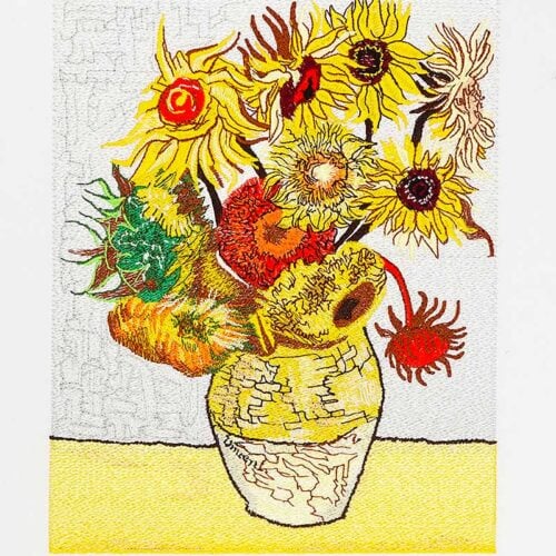 Van Gogh Twelve Sunflowers embroidery design