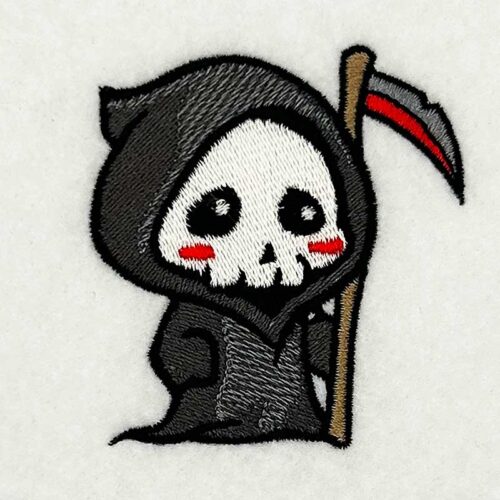Chibi Grim Reaper embroidery design