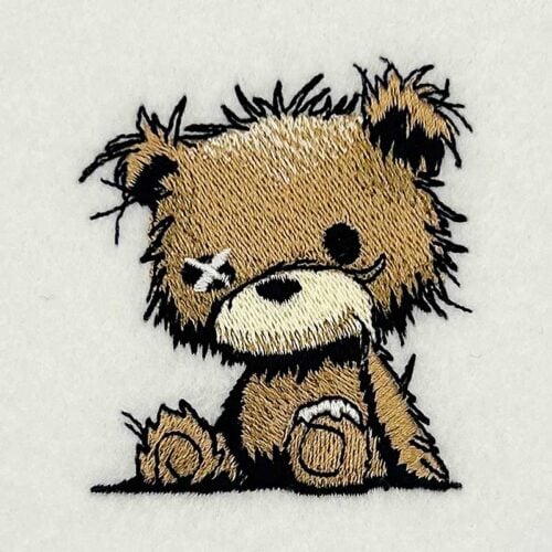 Chibi Tattered Teddy embroidery design