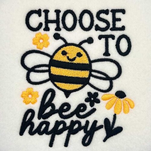 Choose to be happy embroidery design
