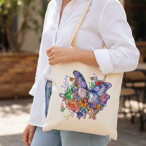 Flower Butterfly 1 tote bag