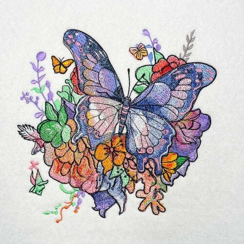 Flower butterfly 1 embroidery design
