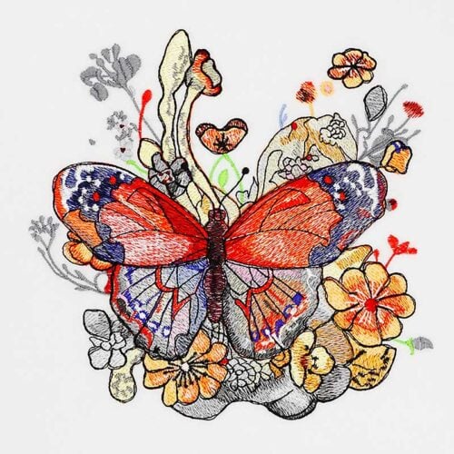 Flower butterfly 2 embroidery design