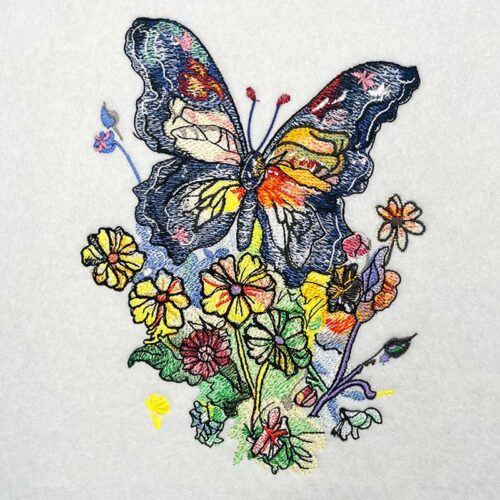 Flower butterfly 3 embroidery design