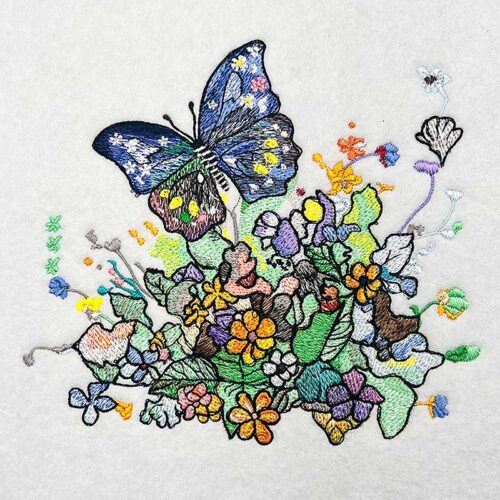 Flower butterfly 4 embroidery design