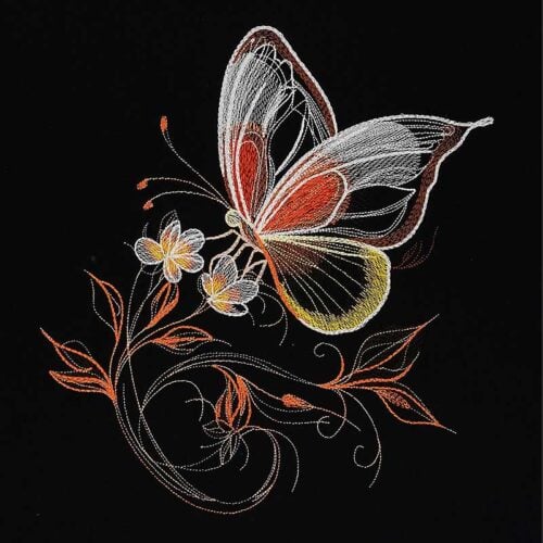 Moonlight butterfly 3 embroidery design