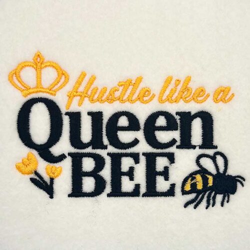 Queen Bee embroidery design