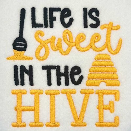 Life is sweet embroidery design