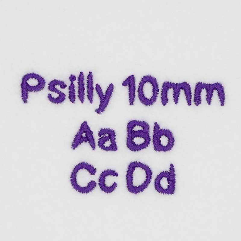 Psilly10mmSewout | Embroidery Legacy Psilly 10mm ELF font