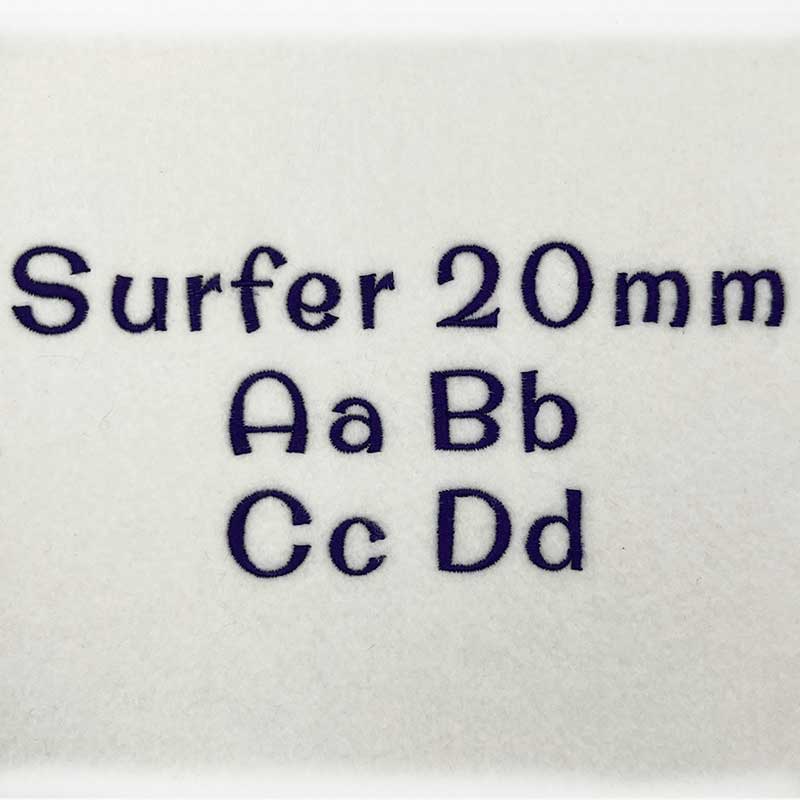 Surfer20mmSewout | Embroidery Legacy Surfer 20mm ELF font