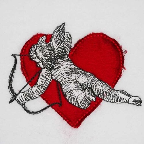 Valentines day raw edge applique
