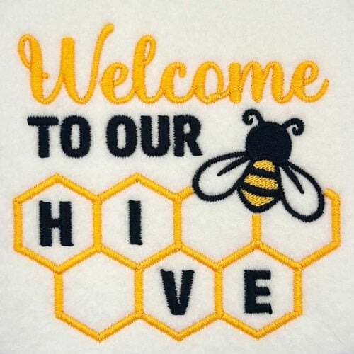 Welcome to our hive embroidery design