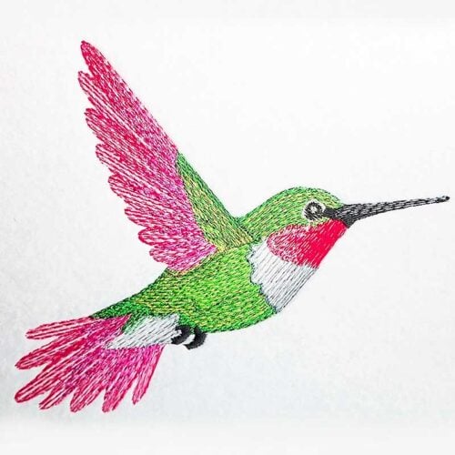 Hummingbird embroidery design