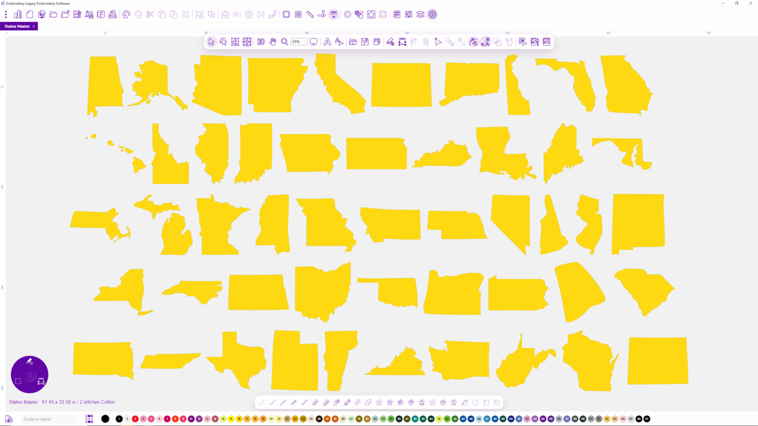 Legacy Software Creativity Booster: USA State Shapes | Embroidery Legacy