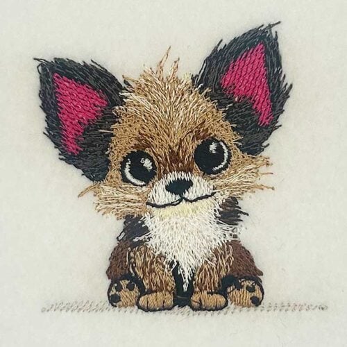 Chibi puppy embroidery design
