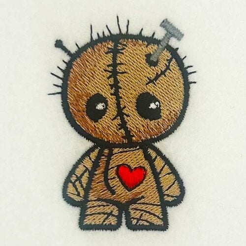 chibi voodoo doll embroidery design