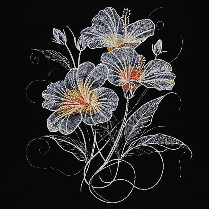 EL_MoonlightHibiscus | Embroidery Legacy EL moonlight hibiscus embroidery design