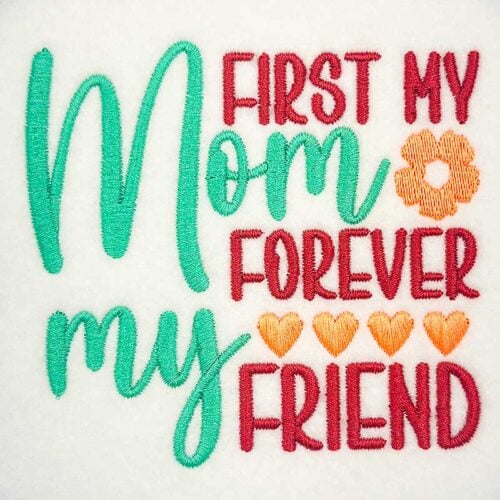 First my mom embroidery design