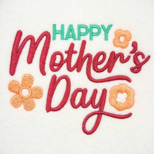 Happy Mothers day embroidery design