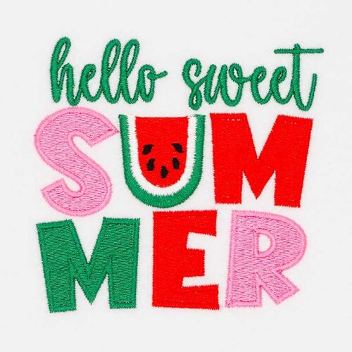 Hello Summer embroidery design